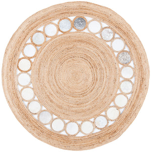 Safavieh Natural Fiber 370 Hand Woven 70% Jute and 30% Leather Contemporary Rug NF370F-4R