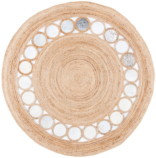 Safavieh Natural Fiber 370 Hand Woven 70% Jute and 30% Leather Contemporary Rug NF370F-4R