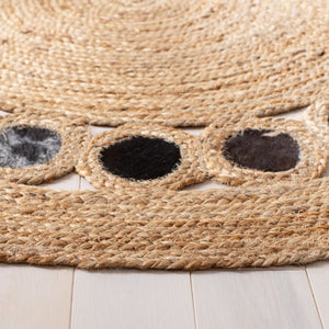 Safavieh Natural Fiber 370 Hand Woven 70% Jute and 30% Leather Contemporary Rug NF370G-4R