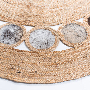 Safavieh Natural Fiber 370 Hand Woven 70% Jute and 30% Leather Contemporary Rug NF370G-4R