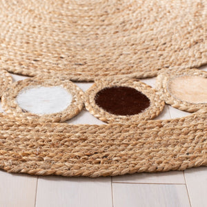 Safavieh Natural Fiber 370 Hand Woven 70% Jute and 30% Leather Contemporary Rug NF370T-4R