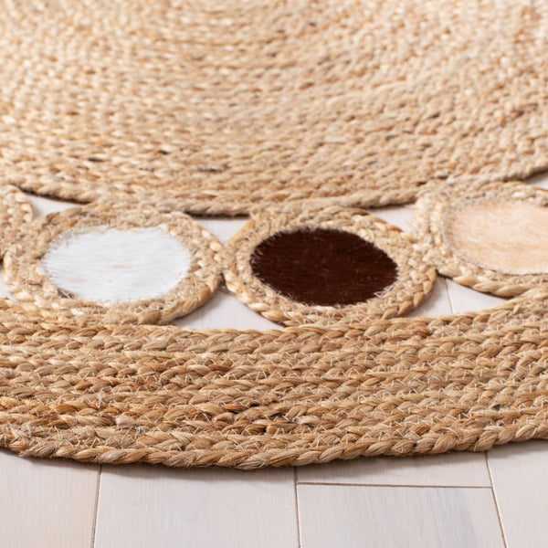 Safavieh Natural Fiber 370 Hand Woven 70% Jute and 30% Leather Contemporary Rug NF370T-4R