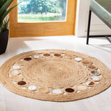 Safavieh Natural Fiber 370 Hand Woven 70% Jute and 30% Leather Contemporary Rug NF370T-4R