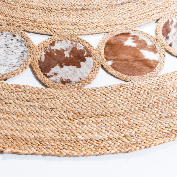 Safavieh Natural Fiber 370 Hand Woven 70% Jute and 30% Leather Contemporary Rug NF370T-4R