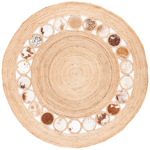 Safavieh Natural Fiber 370 Hand Woven 70% Jute and 30% Leather Contemporary Rug NF370T-4R