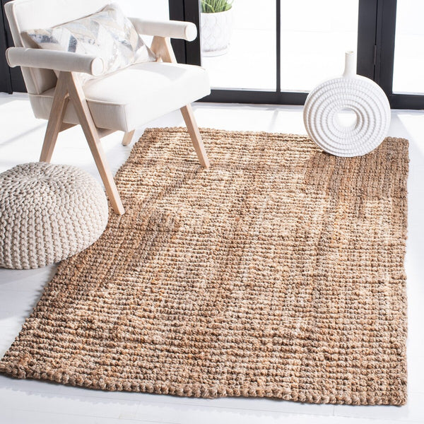Natural Fiber N447  Hand Woven 100% Jute Pile Rug Natural