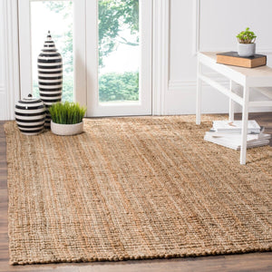 Natural Fiber N447  Hand Woven 100% Jute Pile Rug Natural