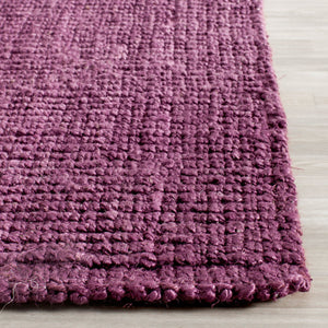 Natural Fiber N447  Hand Woven 100% Jute Pile Rug Purple