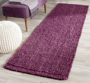Natural Fiber N447  Hand Woven 100% Jute Pile Rug Purple