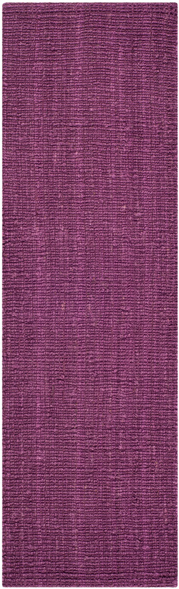 Natural Fiber N447  Hand Woven 100% Jute Pile Rug Purple