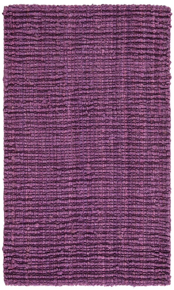 Natural Fiber N447  Hand Woven 100% Jute Pile Rug Purple