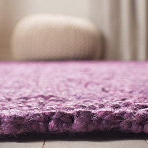 Natural Fiber N447  Hand Woven 100% Jute Pile Rug Purple