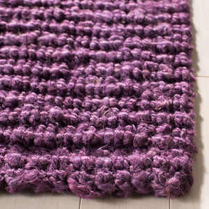 Natural Fiber N447  Hand Woven 100% Jute Pile Rug Purple