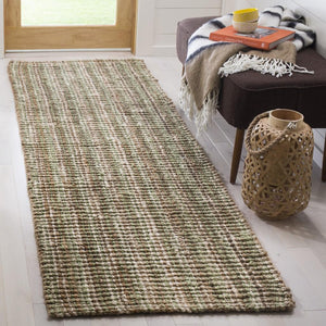 Natural Fiber N447  Hand Woven 100% Jute Pile Rug Sage / Natural