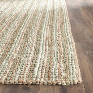 Natural Fiber N447  Hand Woven 100% Jute Pile Rug Sage / Natural