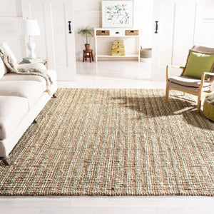 Natural Fiber N447  Hand Woven 100% Jute Pile Rug Sage / Natural