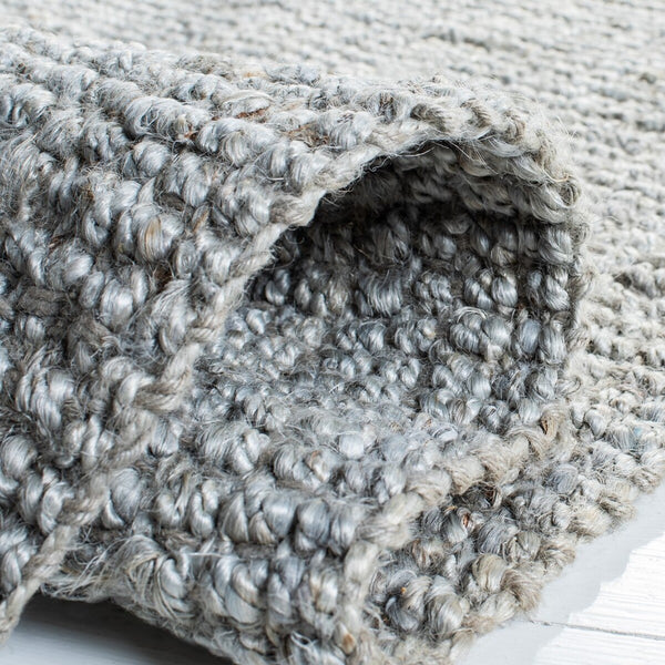 Natural Fiber Nf730  Hand Woven 100% Jute Pile Rug Grey