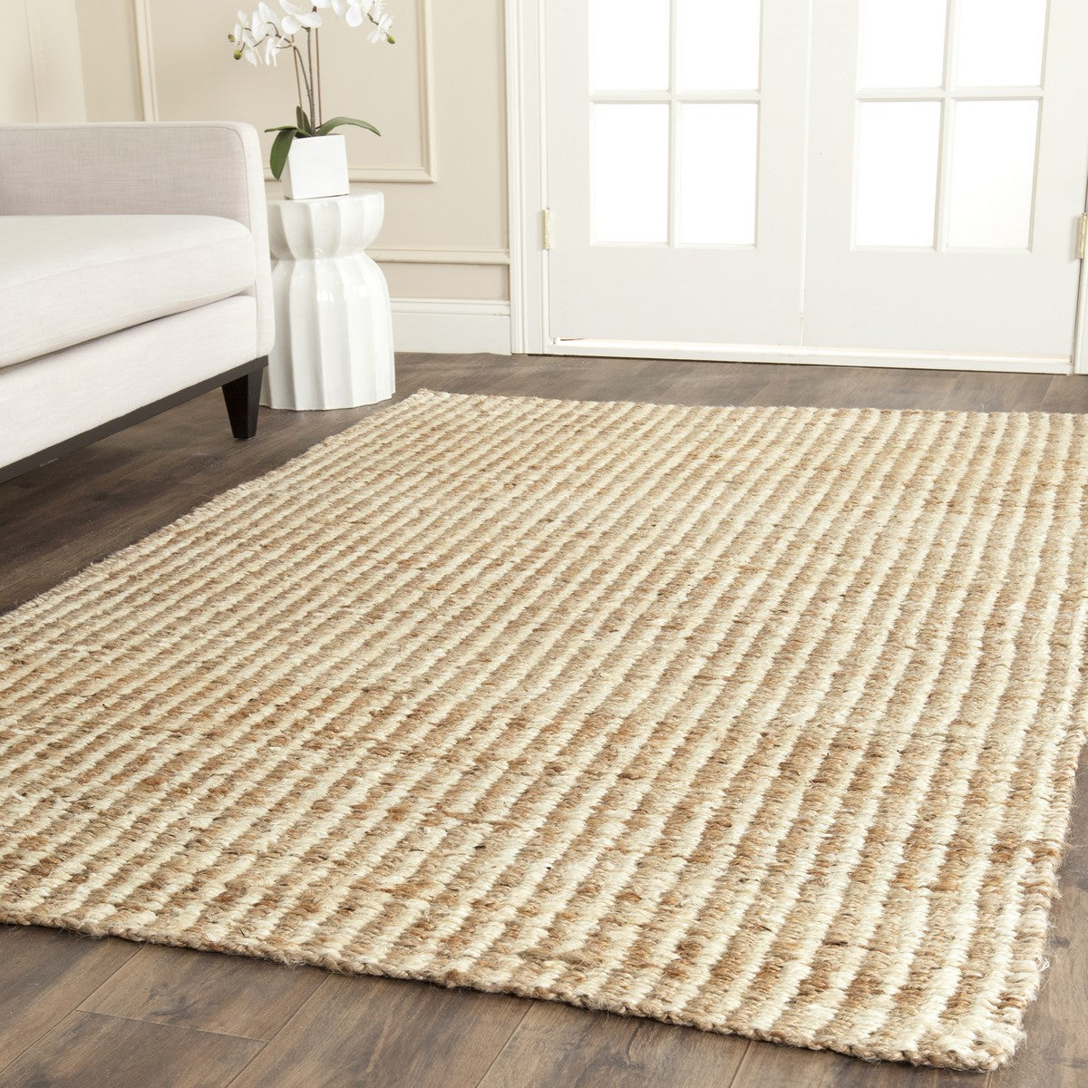 Natural Hand Woven Coastal Style Rug – Soft, Sustainable Jute & Sea Gr