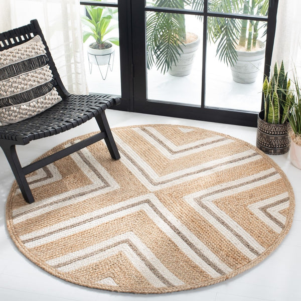 Safavieh Natural Fiber 886 Flat Weave Jute and Cotton with Latex Contemporary Rug NF886A-8
