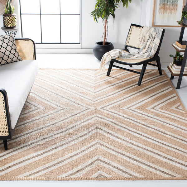 Safavieh Natural Fiber 886 Flat Weave Jute and Cotton with Latex Contemporary Rug NF886A-8