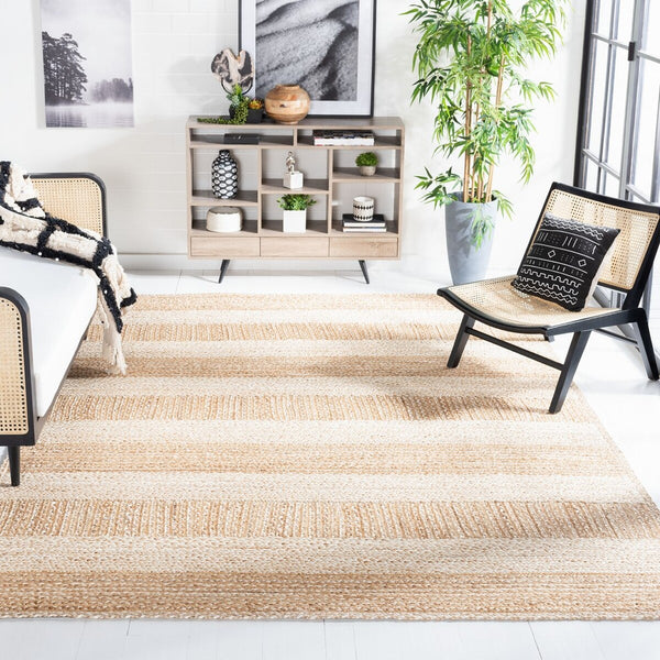Safavieh Natural Fiber 887 Flat Weave Jute and Cotton with Latex Contemporary Rug NF887A-9