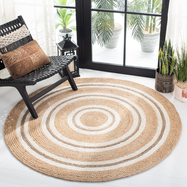 Safavieh Natural Fiber 890 Flat Weave Jute and Cotton with Latex Contemporary Rug NF890A-8