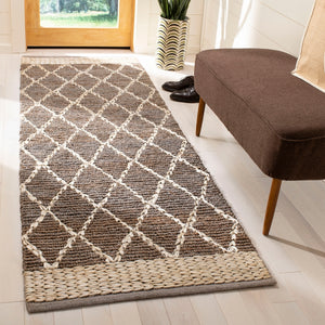 Natural Fiber 951 Natural Fiber Hand Loomed 80% Jute, 20% Cotton Rug Natural / Grey