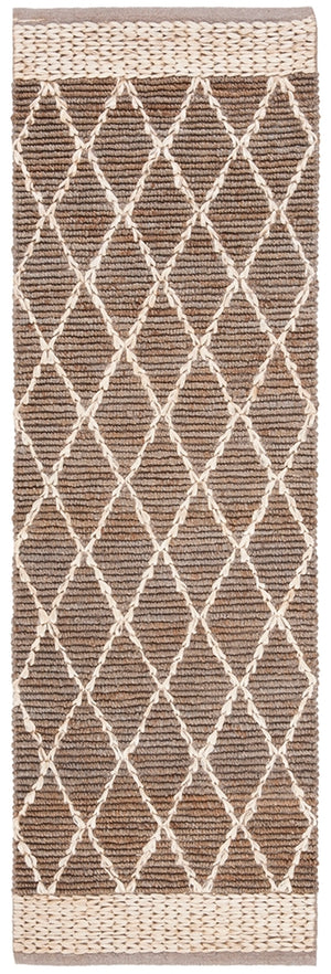 Natural Fiber 951 Natural Fiber Hand Loomed 80% Jute, 20% Cotton Rug Natural / Grey