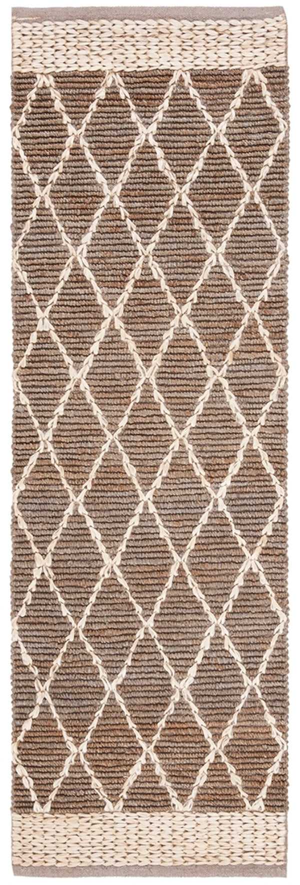 Natural Fiber 951 Natural Fiber Hand Loomed 80% Jute, 20% Cotton Rug Natural / Grey