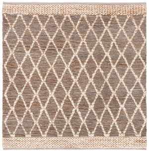 Natural Fiber 951 Natural Fiber Hand Loomed 80% Jute, 20% Cotton Rug Natural / Grey