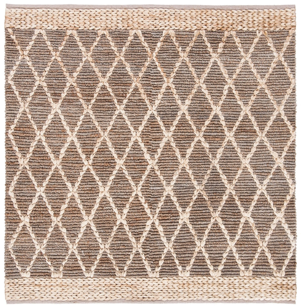 Natural Fiber 951 Natural Fiber Hand Loomed 80% Jute, 20% Cotton Rug Natural / Grey
