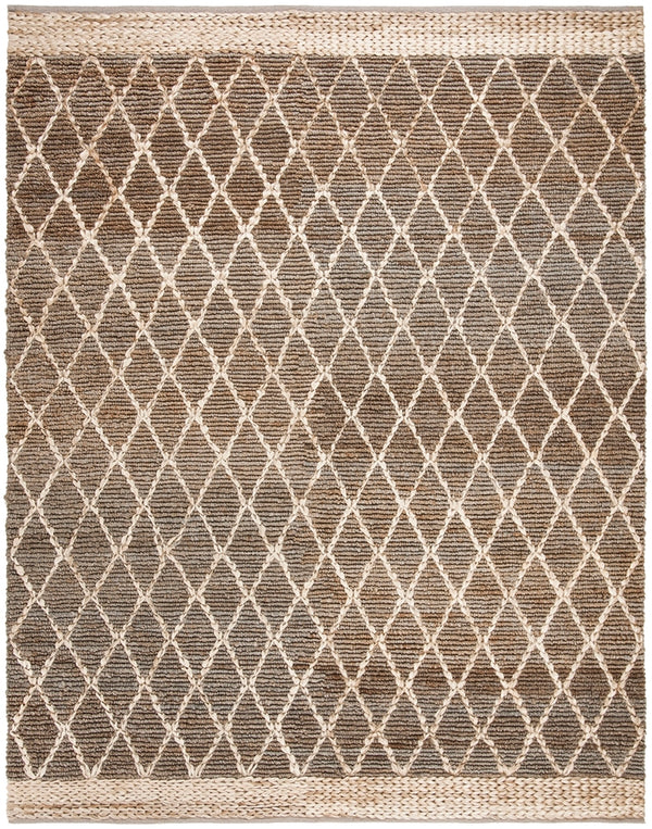 Natural Fiber 951 Natural Fiber Hand Loomed 80% Jute, 20% Cotton Rug Natural / Grey