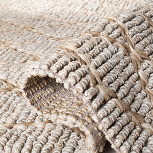 Natural Fiber 951 Natural Fiber Hand Loomed 80% Jute, 20% Cotton Rug Silver