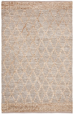 Natural Fiber 951 Natural Fiber Hand Loomed 80% Jute, 20% Cotton Rug Silver