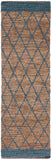 Natural Fiber 951 Hand Loomed 80% Jute, 20% Cotton Natural Fiber Rug Natural / Navy 80% Jute, 20% Cotton NF951N-9