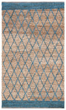 Natural Fiber 951 Hand Loomed 80% Jute, 20% Cotton Natural Fiber Rug Natural / Navy 80% Jute, 20% Cotton NF951N-9