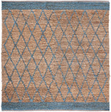 Natural Fiber 951 Hand Loomed 80% Jute, 20% Cotton Natural Fiber Rug Natural / Navy 80% Jute, 20% Cotton NF951N-9