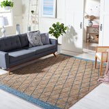 Natural Fiber 951 Hand Loomed 80% Jute, 20% Cotton Natural Fiber Rug Natural / Navy 80% Jute, 20% Cotton NF951N-9