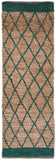 Natural Fiber 951 Hand Loomed 80% Jute, 20% Cotton Natural Fiber Rug Natural / Dark Green 80% Jute, 20% Cotton NF951X-9