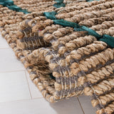 Natural Fiber 951 Hand Loomed 80% Jute, 20% Cotton Natural Fiber Rug Natural / Dark Green 80% Jute, 20% Cotton NF951X-9