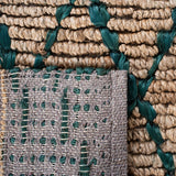 Natural Fiber 951 Hand Loomed 80% Jute, 20% Cotton Natural Fiber Rug Natural / Dark Green 80% Jute, 20% Cotton NF951X-9