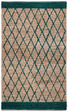 Natural Fiber 951 Hand Loomed 80% Jute, 20% Cotton Natural Fiber Rug Natural / Dark Green 80% Jute, 20% Cotton NF951X-9