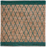 Natural Fiber 951 Hand Loomed 80% Jute, 20% Cotton Natural Fiber Rug Natural / Dark Green 80% Jute, 20% Cotton NF951X-9