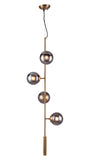 Zuo Modern Zatara Steel, Glass Modern Commercial Grade Ceiling Lamp Brass, Black Steel, Glass