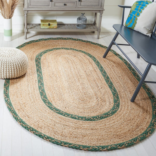 Safavieh Natural Fiber 260 Contemporary Hand Loomed 90% Jute, 10% Cotton Rug NFB260Y-7OV