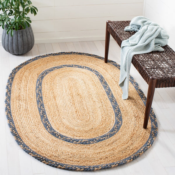 Safavieh Natural Fiber 260 Contemporary Hand Loomed 90% Jute, 10% Cotton Rug NFB260F-7OV