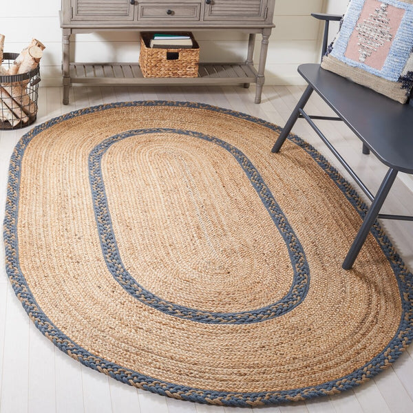 Safavieh Natural Fiber 260 Contemporary Hand Loomed 90% Jute, 10% Cotton Rug NFB260F-7OV