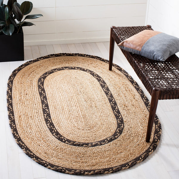 Safavieh Natural Fiber 260 Contemporary Hand Loomed 90% Jute, 10% Cotton Rug NFB260T-7OV