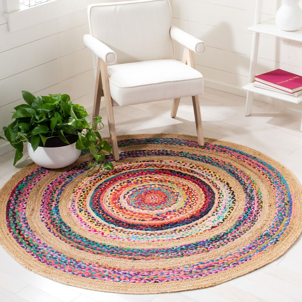 Safavieh Natural Fiber 301 Flat Weave Chindi and Jute Contemporary Rug NFB301U-8R