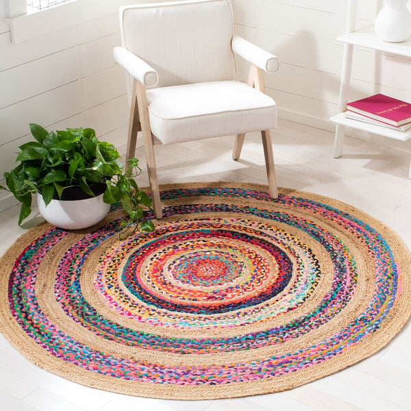 Safavieh Natural Fiber 301 Flat Weave Chindi and Jute Contemporary Rug NFB301U-8R